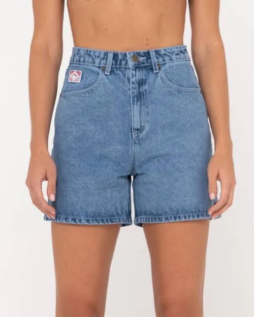 Cyprus High Denim Short - Middy Blue