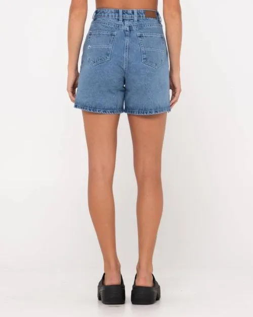 Cyprus High Denim Short - Middy Blue