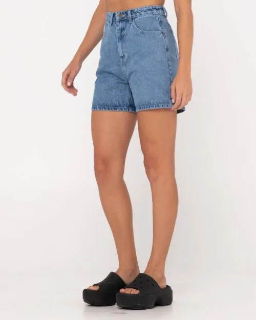 Cyprus High Denim Short - Middy Blue