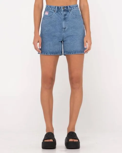 Cyprus High Denim Short - Middy Blue
