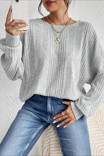 Dani Crossover Backless Long Sleeve Knit Top