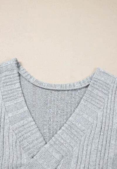 Dani Crossover Backless Long Sleeve Knit Top