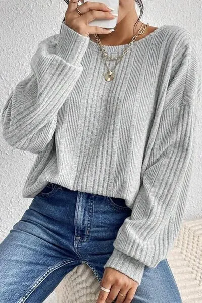 Dani Crossover Backless Long Sleeve Knit Top