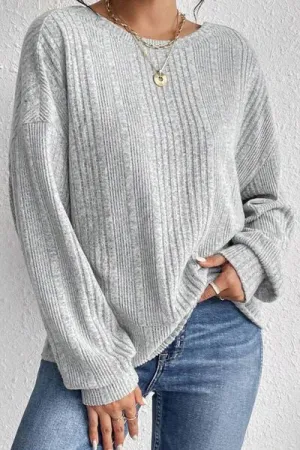 Dani Crossover Backless Long Sleeve Knit Top