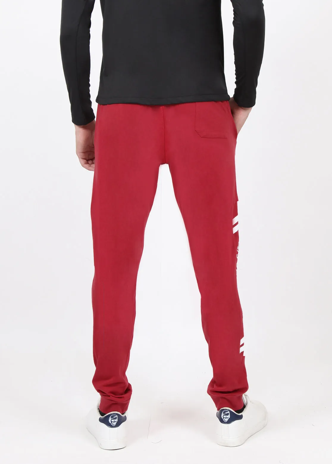 Dark Red Cotton Joggers