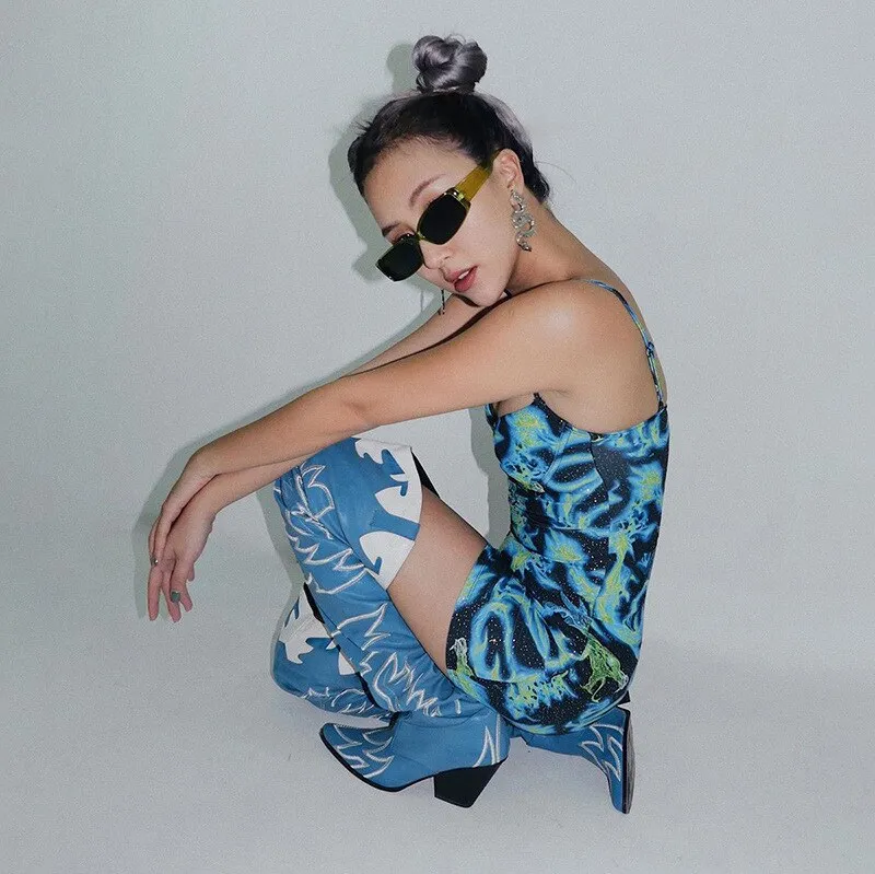 Darlingaga Chinese Style Dragon Print Strap Sexy Dress