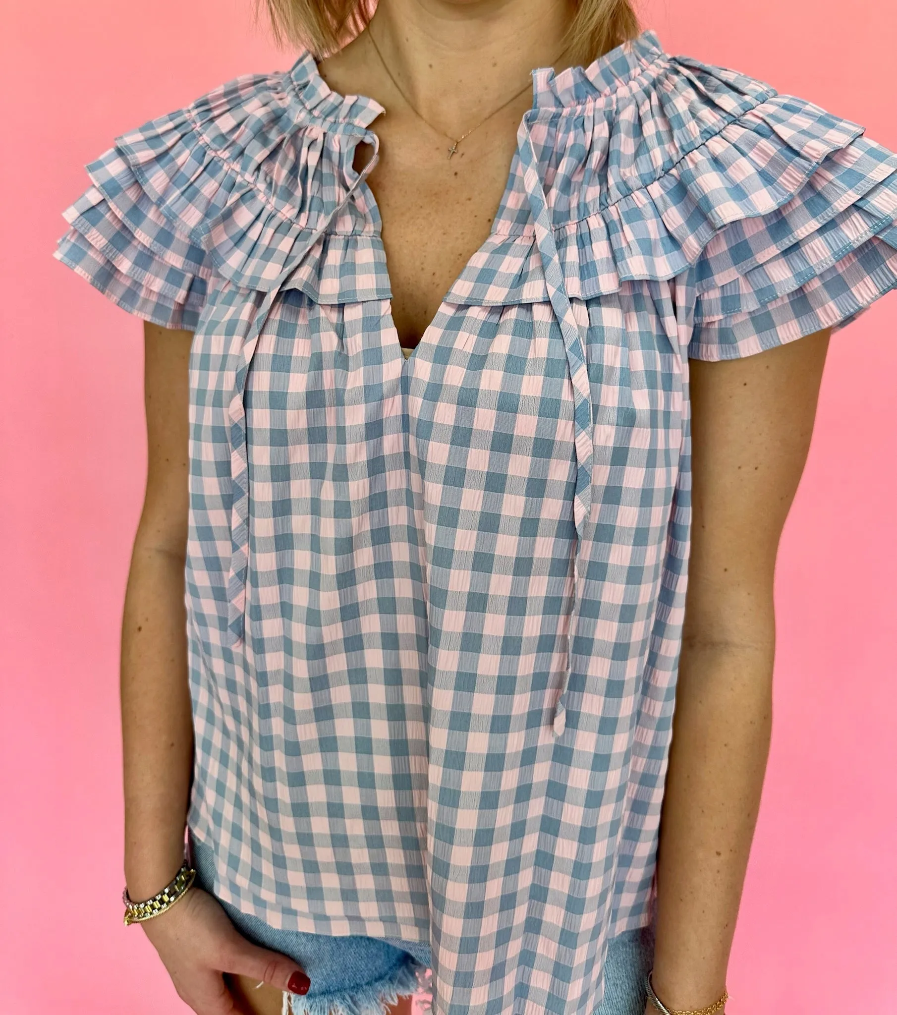 Della Gingham Blouse