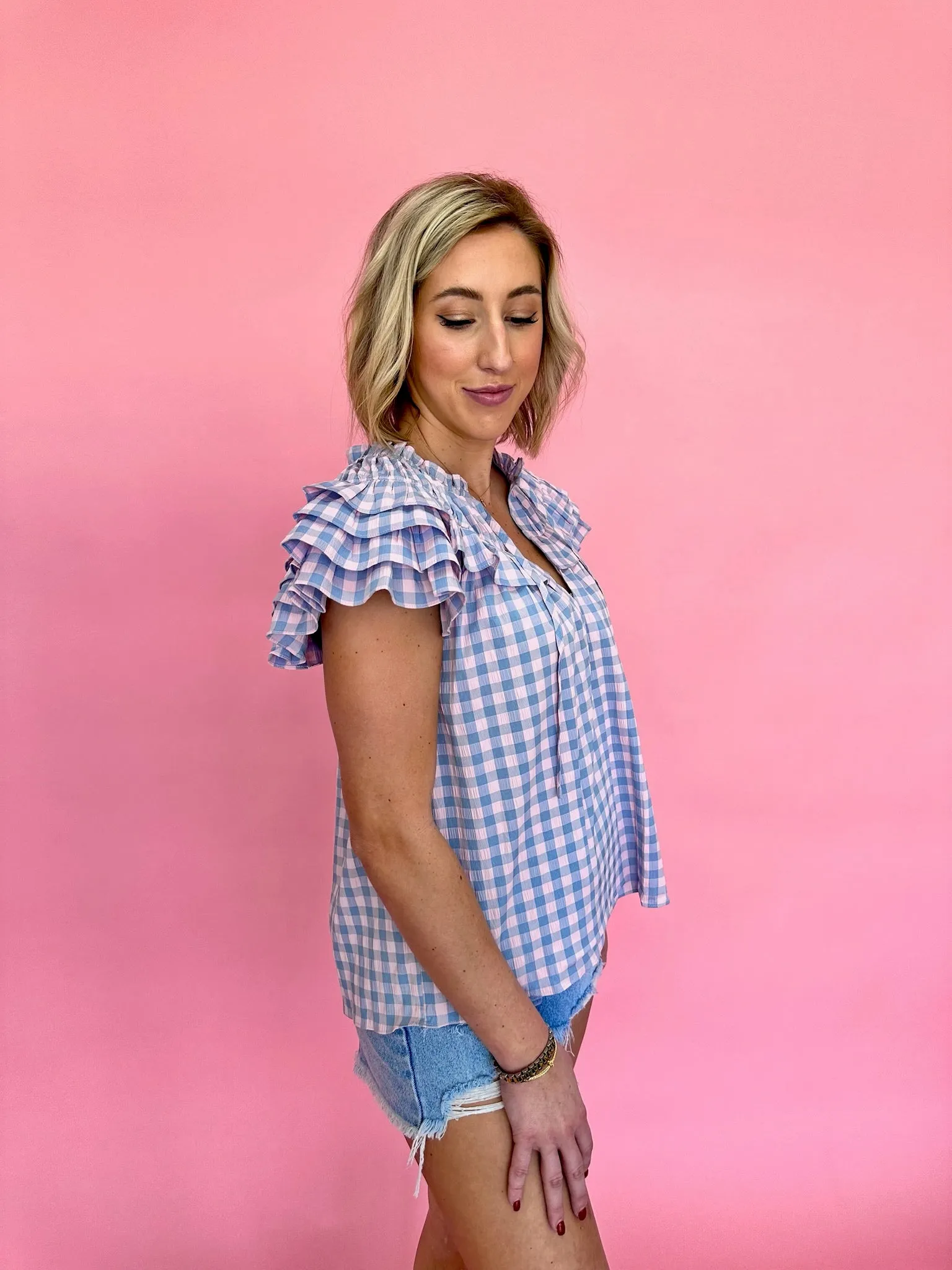 Della Gingham Blouse