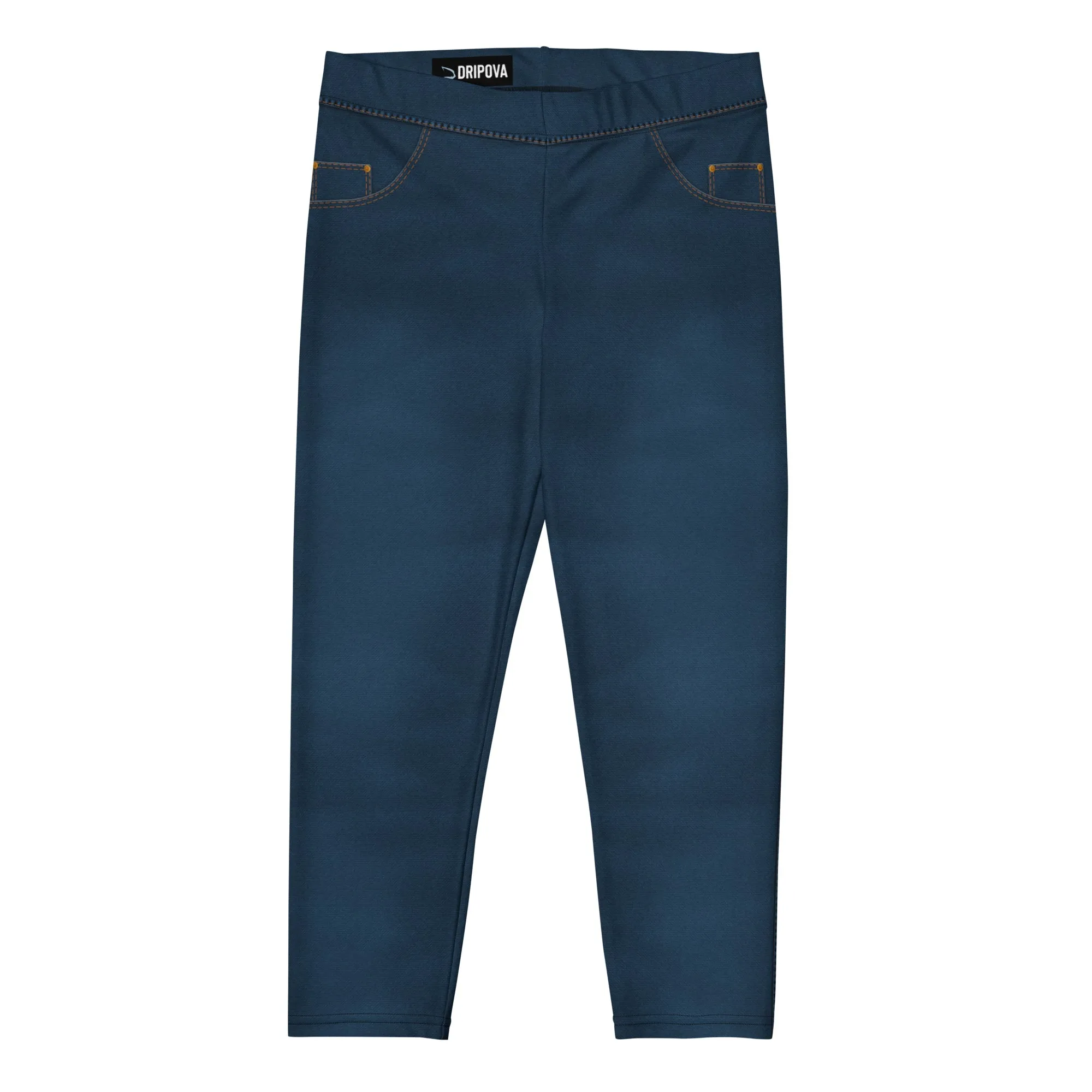 Denim Jeans Style Print Capris