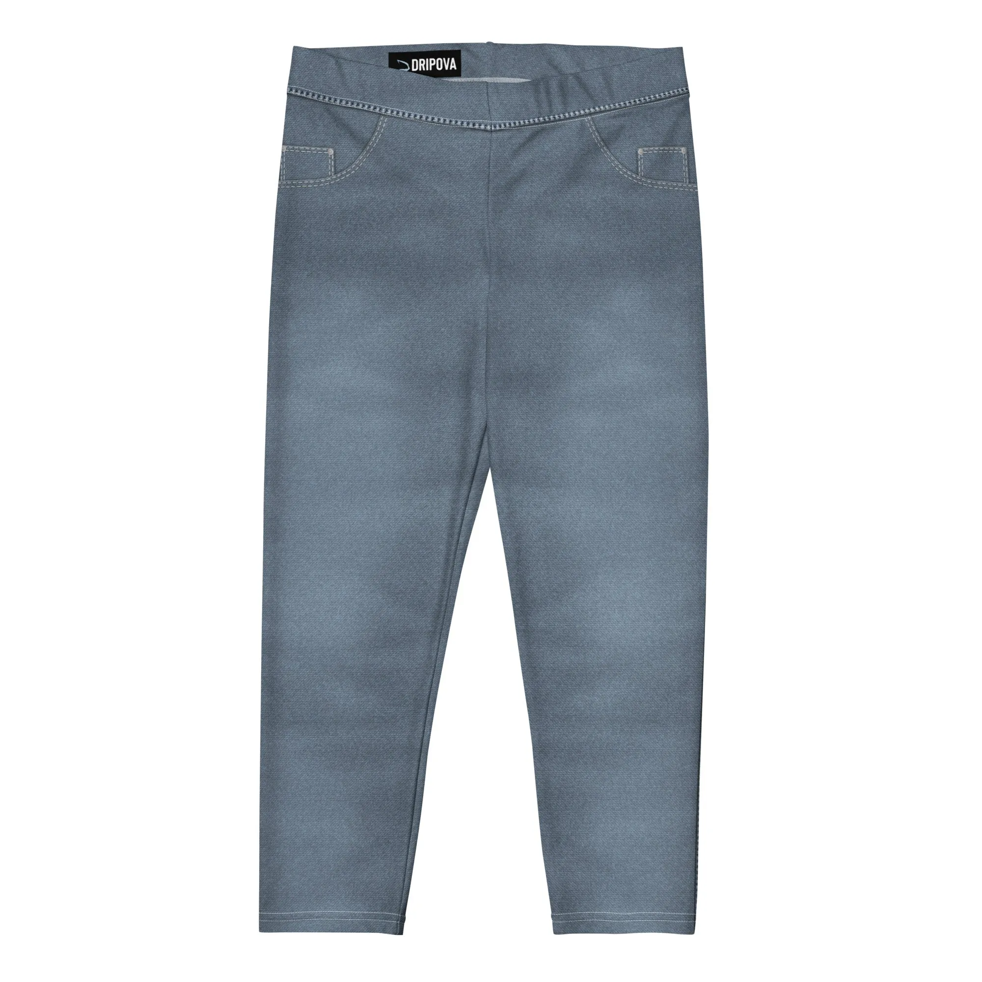 Denim Jeans Style Print Capris
