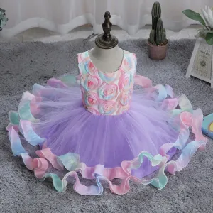 Doll Cake Ruffle Dress-Purple