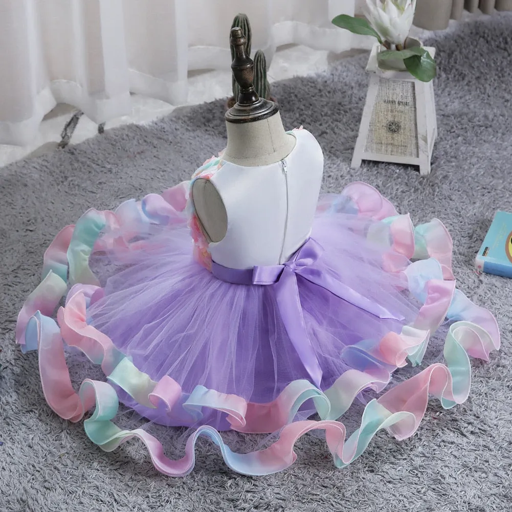 Doll Cake Ruffle Dress-Purple