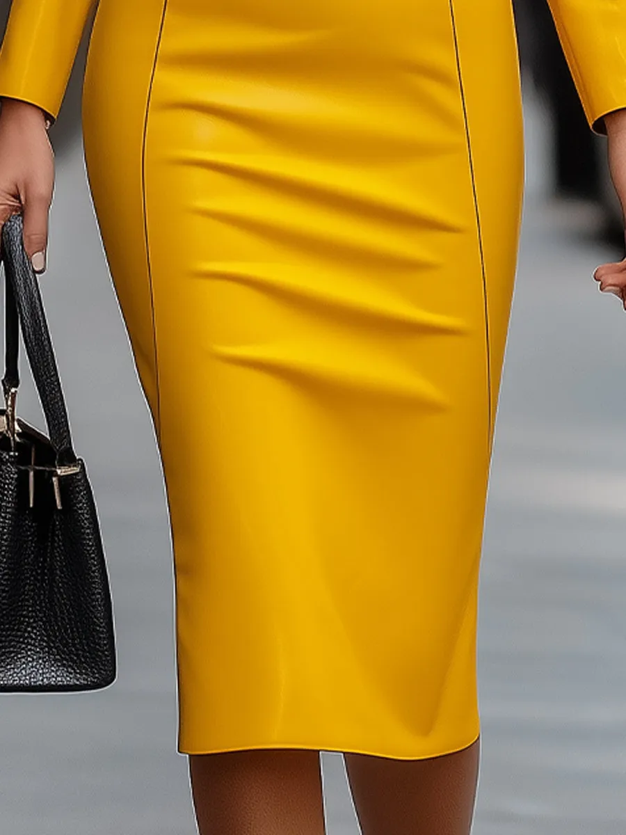 Edgy Faux Leather Bodycon Dress