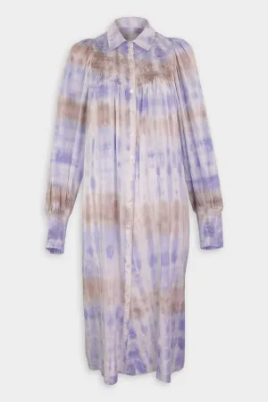 Edwardian Dress in Taupe/Sky