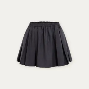 Elastic Waist Pleat Mini Skirt