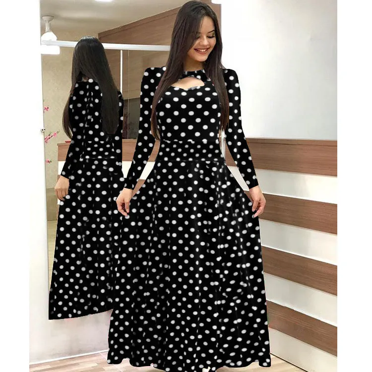 Elegant Spring Autumn Casual Bohmia Flower Maxi Dresses