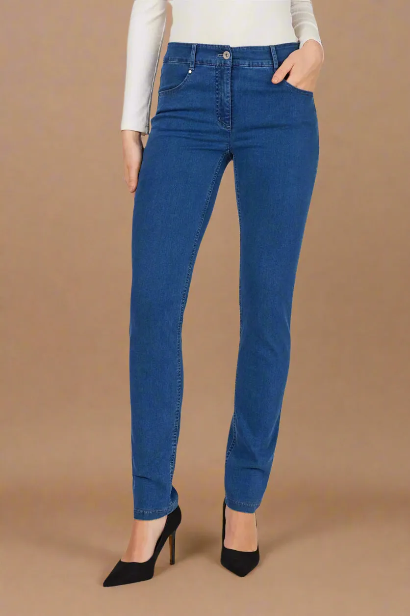 Elena Straight-Leg Stretch Jeans