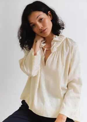 Elizabeth Top, Ivory Viscose Jacquard