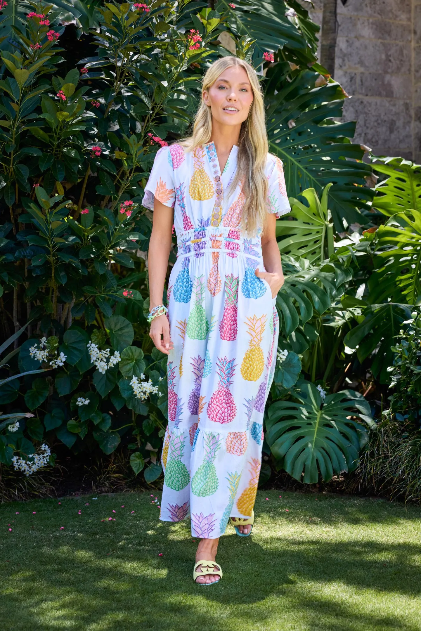 Eloise Dress in Rainbow Pineapple