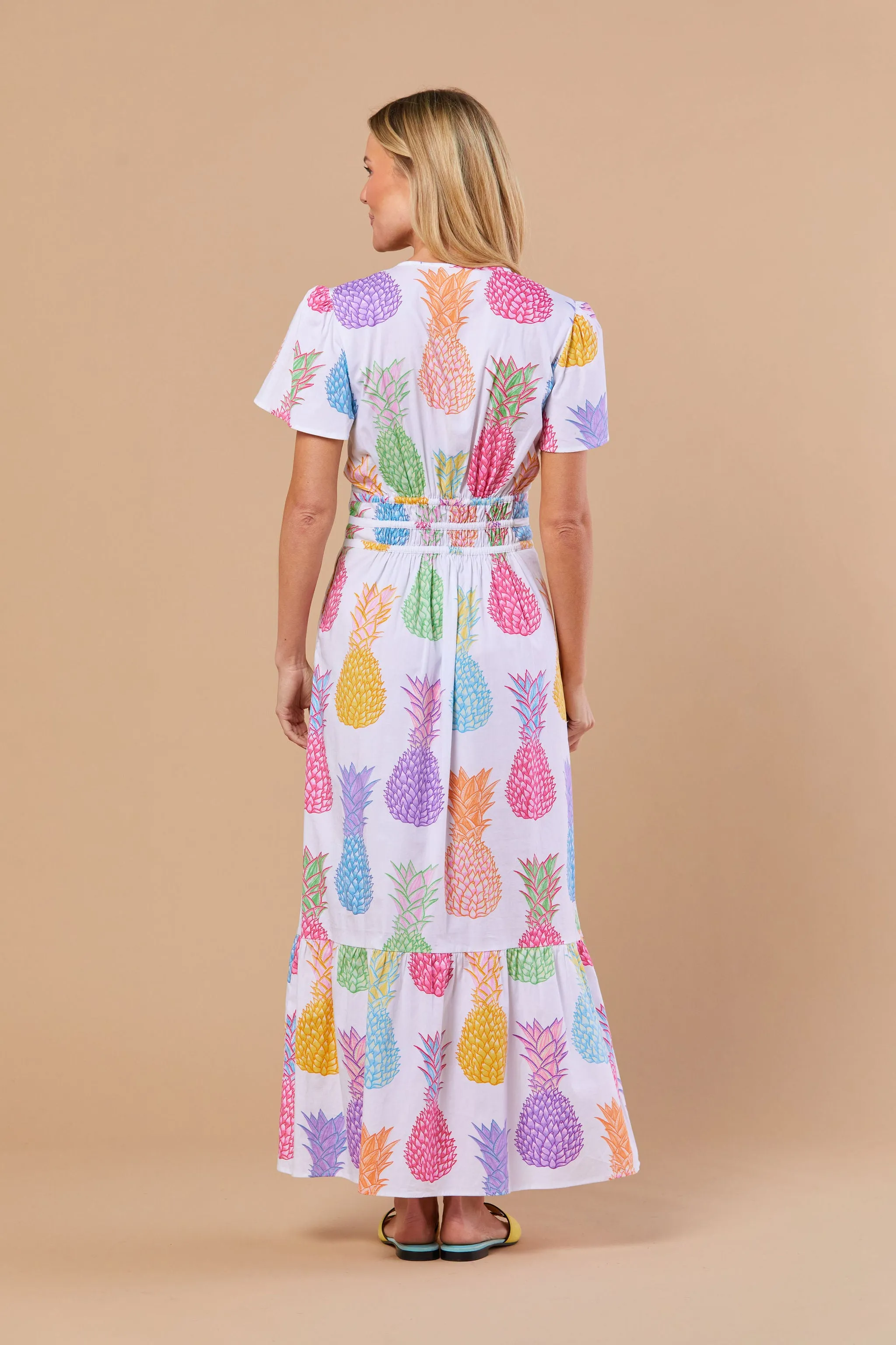 Eloise Dress in Rainbow Pineapple