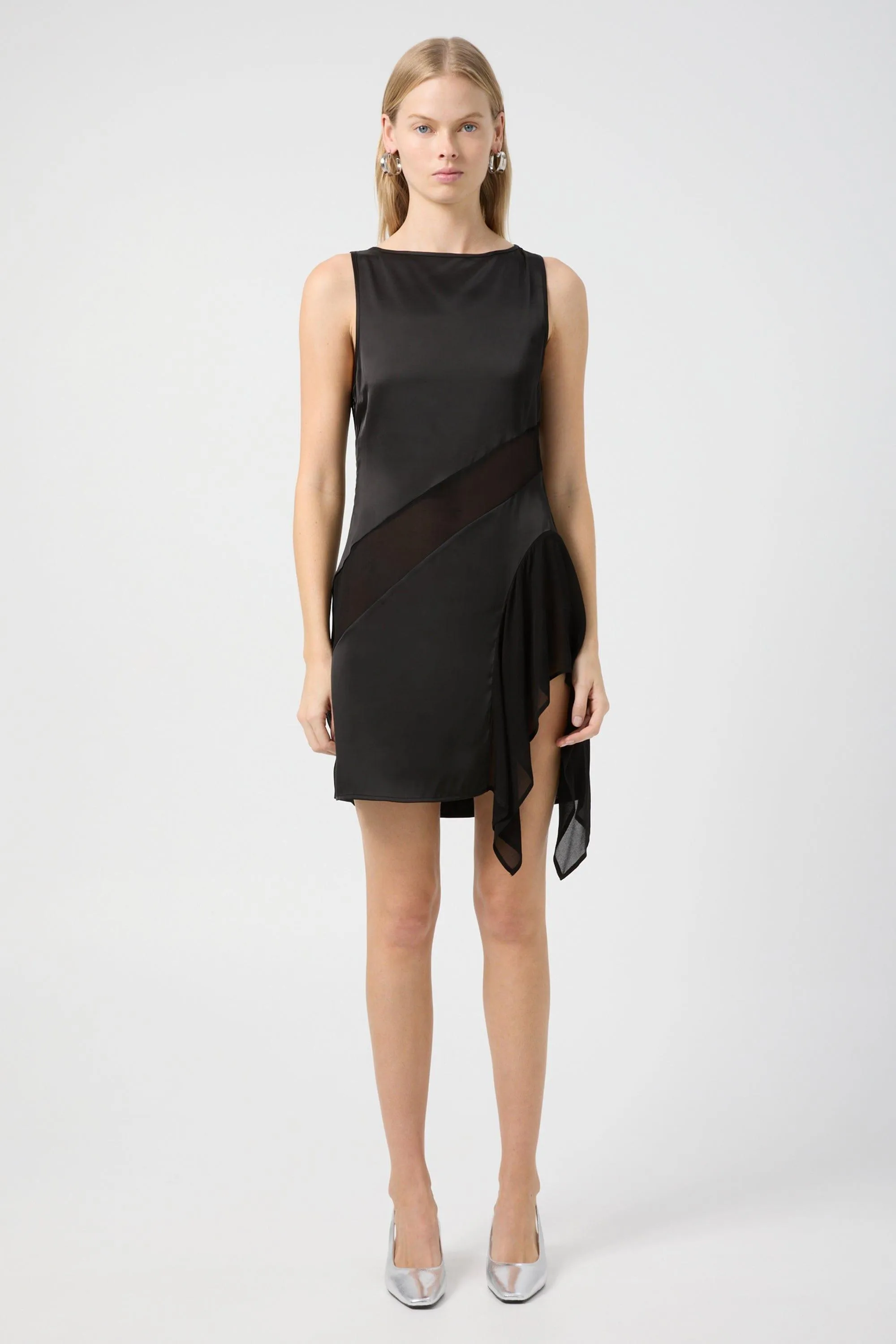 ESSENCE PANELLED MINI DRESS | BLACK