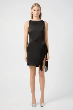 ESSENCE PANELLED MINI DRESS | BLACK