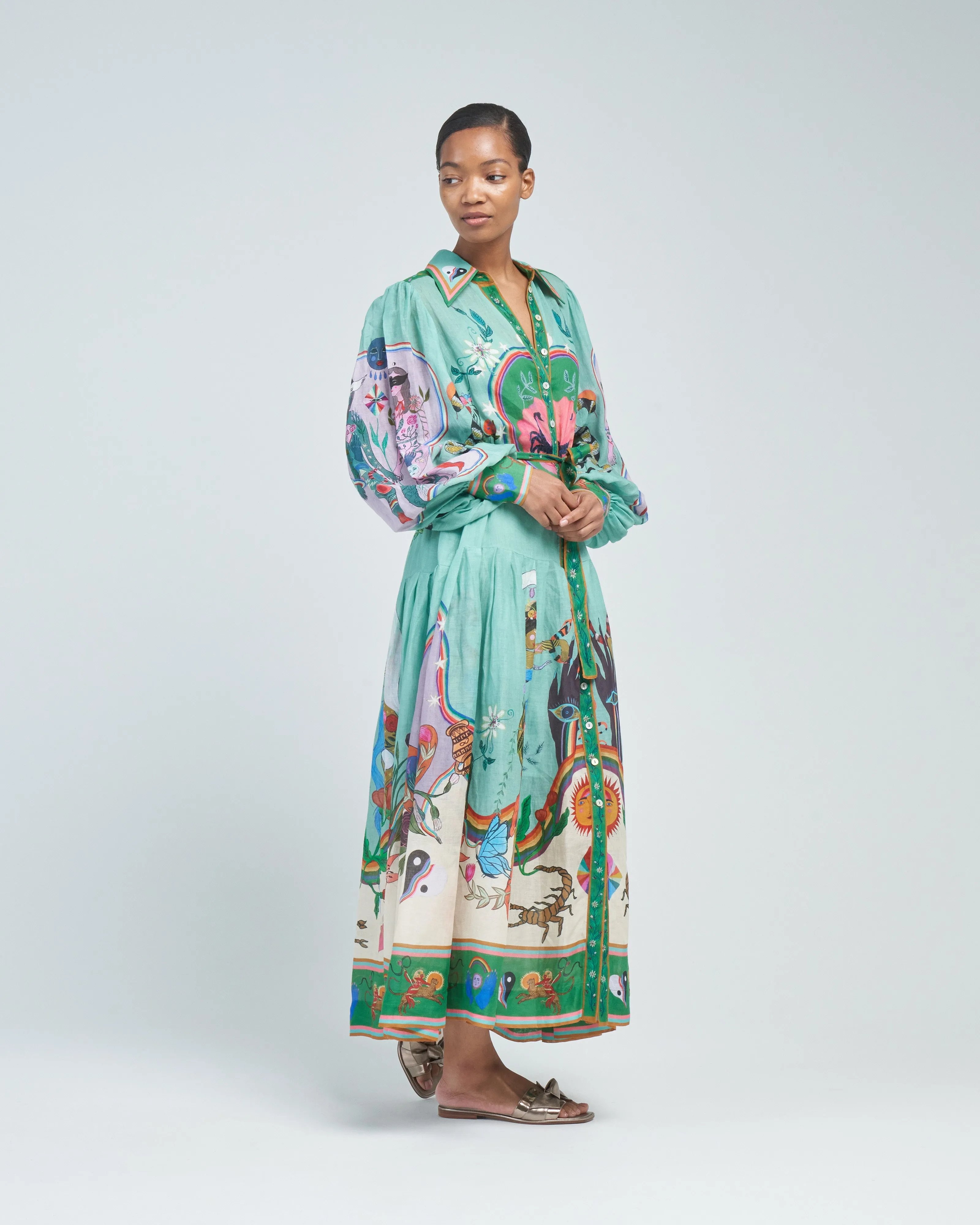 evergreen shirtdress