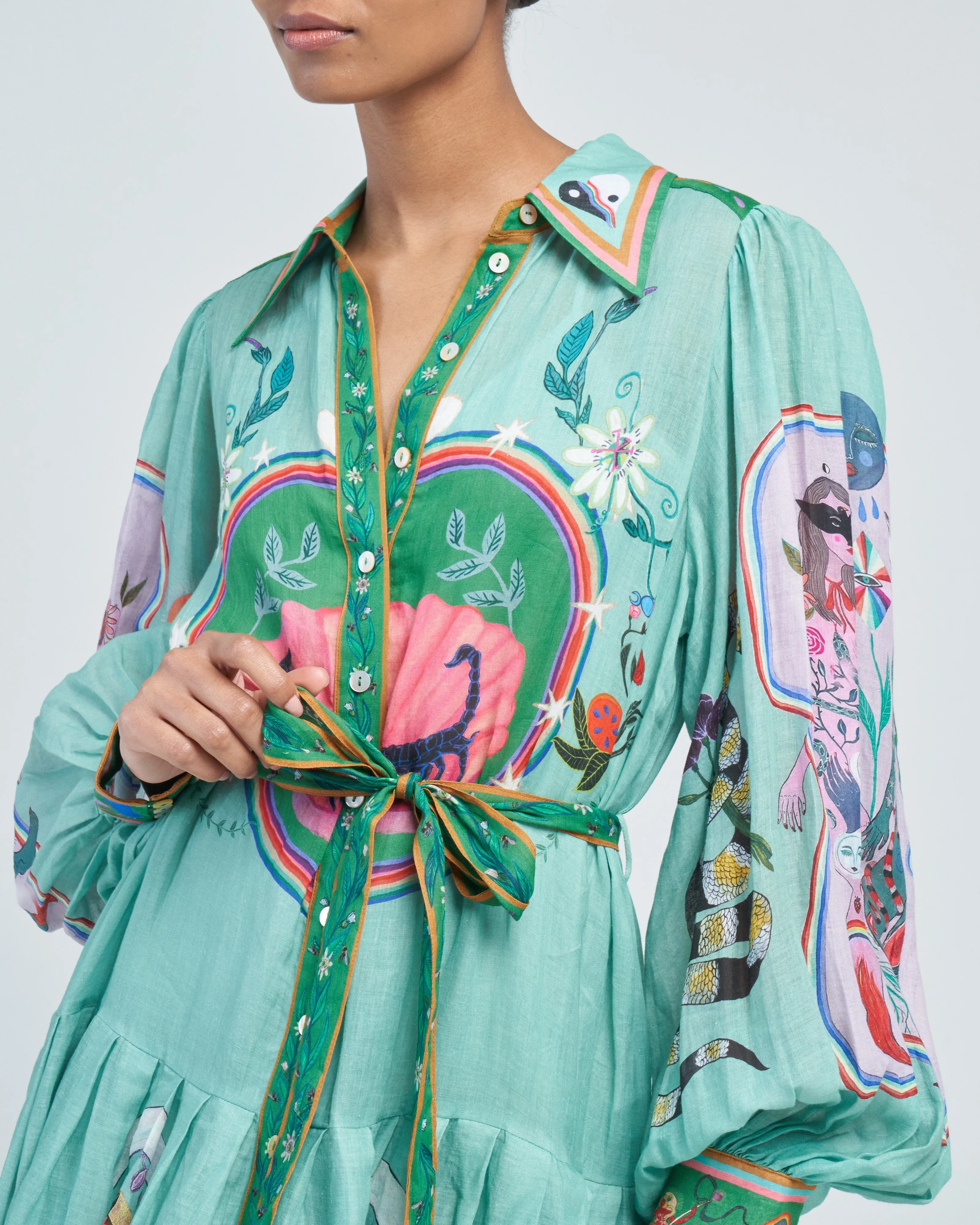 evergreen shirtdress