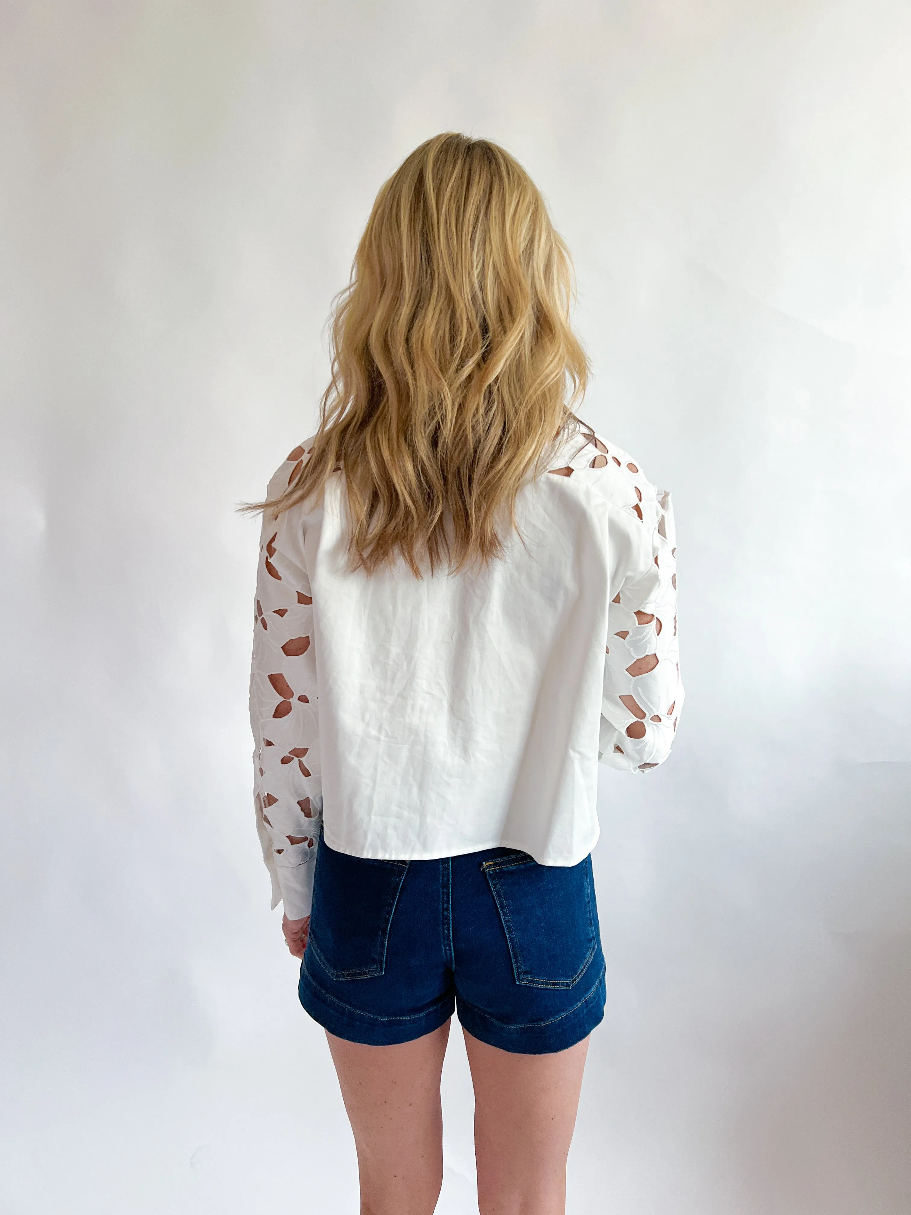 Eyelet Lace Button Blouse