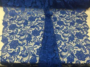 Fascinating Royal blue light weight guipure design sold by the yard