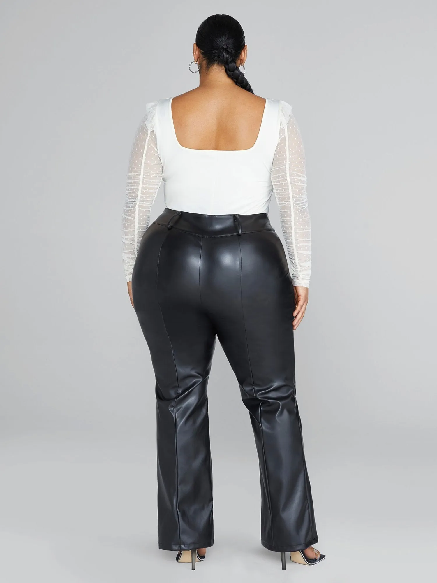 Fashion To Figure - Aisha Swiss Dot Sleeve Knit Bodysuit
