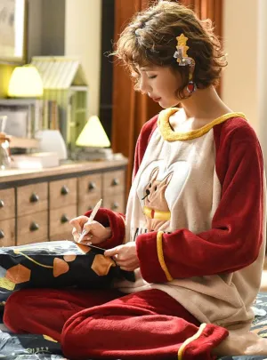 FLANNEL PAJAMAS WOMEN THICKENED LEISURE LADIES