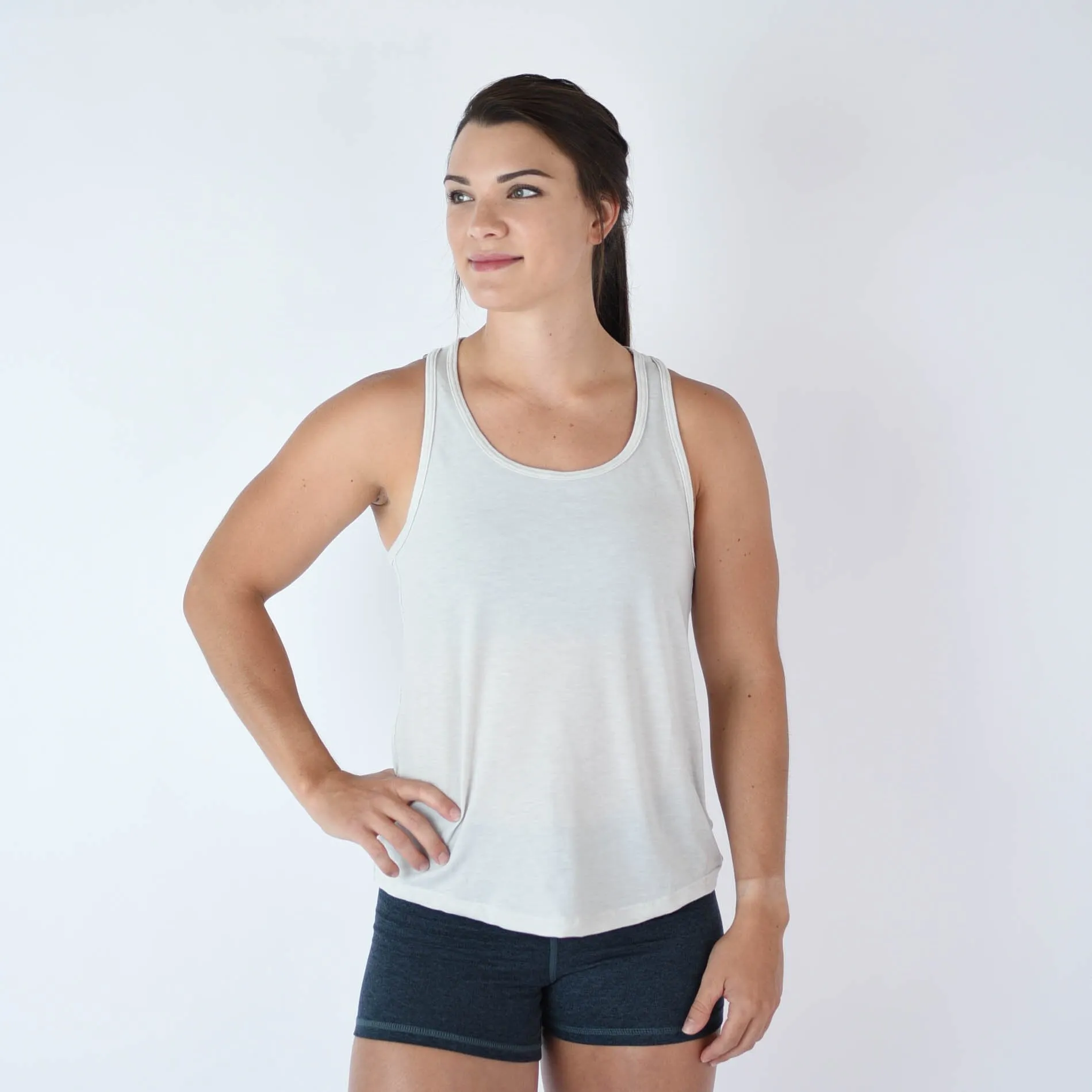 FLEO Elevate Racerback Tank - Glacier Grey