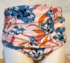 Floral Coral High Waist Swim Bottoms