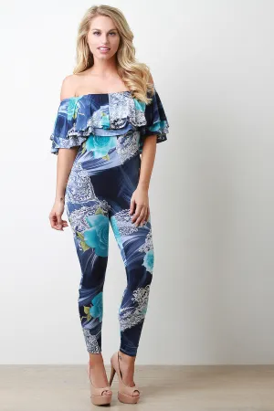 Floral Flutter Bardot Jumpsuit