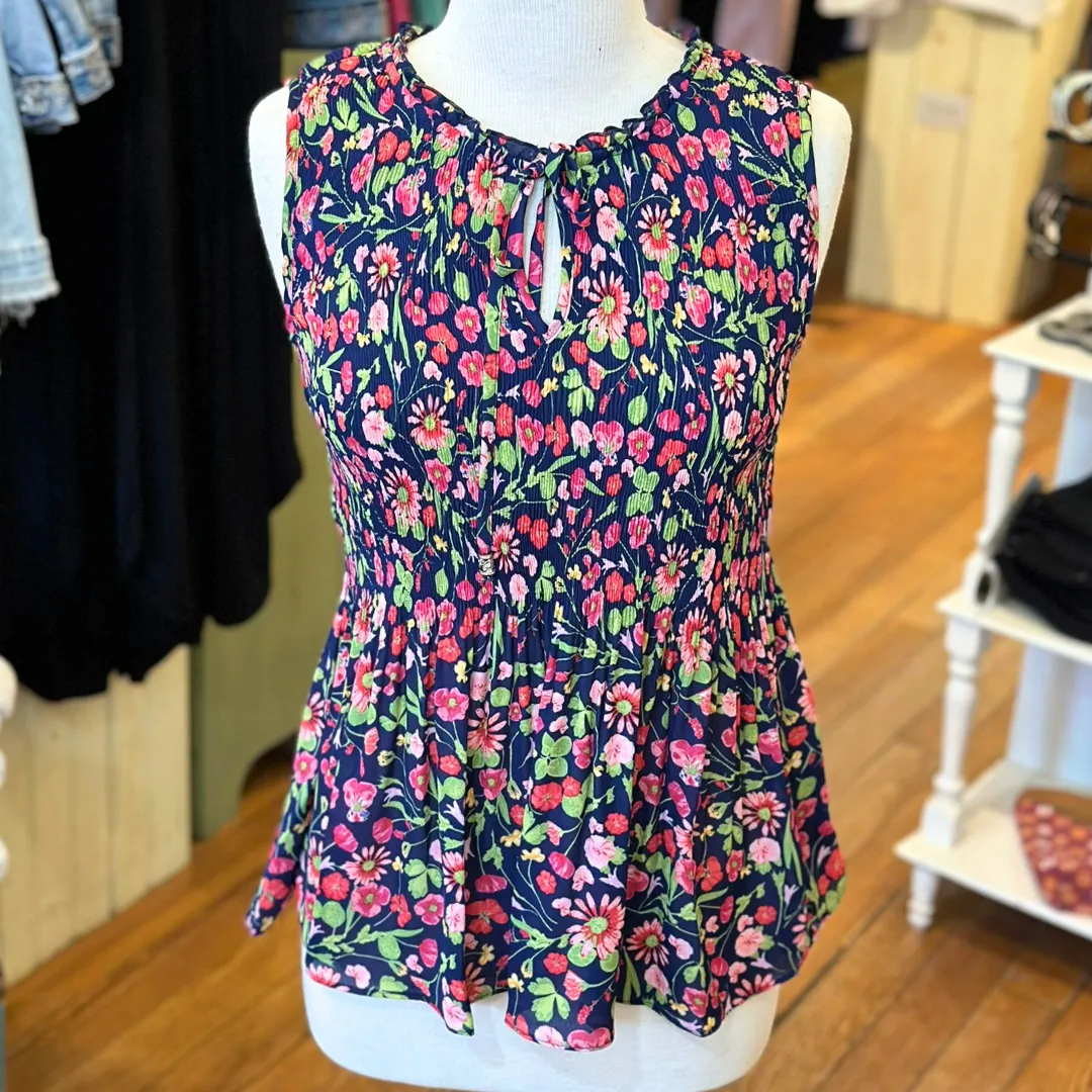 Floral Gathered Tank