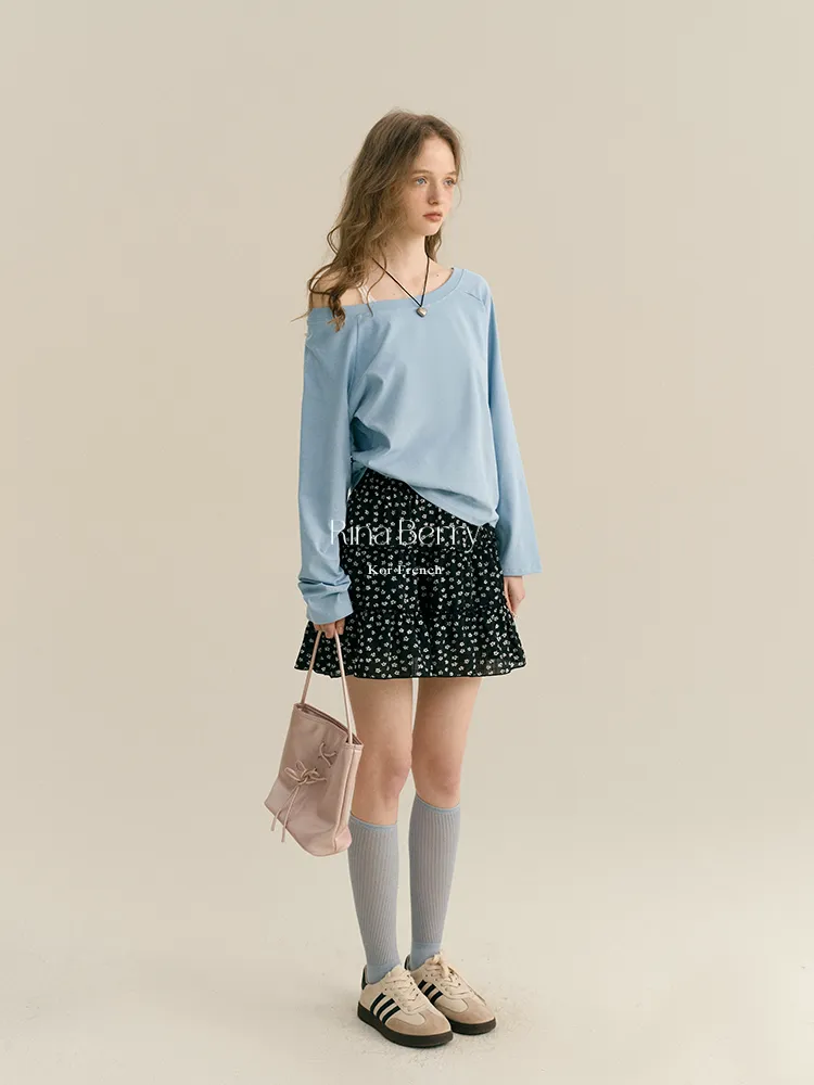 Floral Tiered Mini Chiffon Skirt