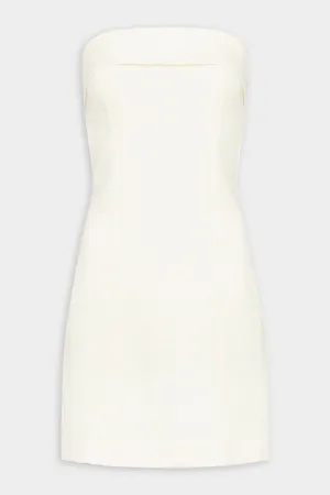 Fold Detail Mini Dress in Ivory