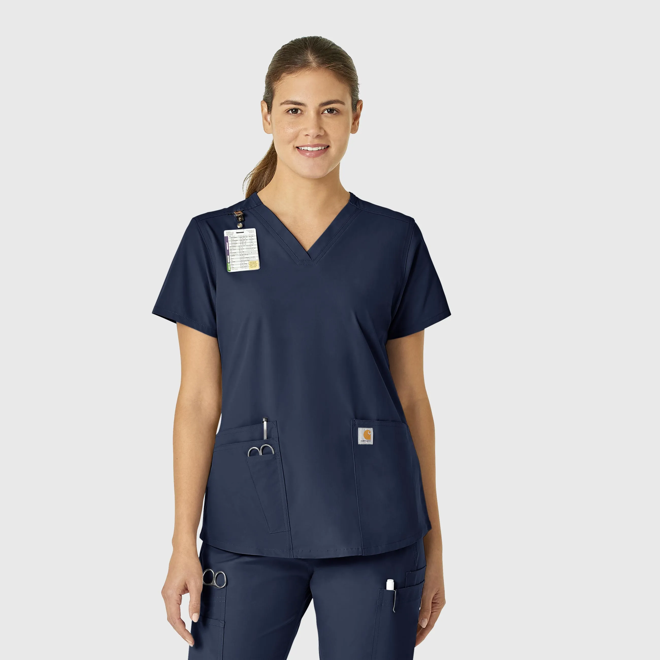 Force Essentials C12113 V-Neck Scrub Top Navy