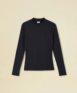 FORDI Ribbed Half Neck T-Shirt - Black