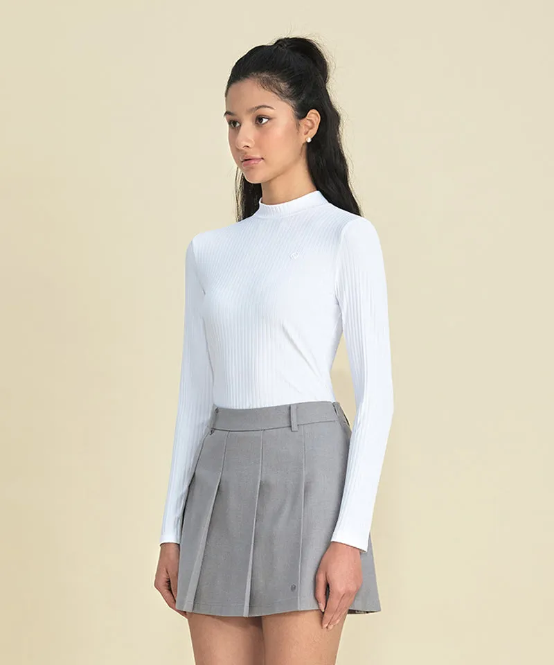 FORDI Ribbed Half Neck T-Shirt - White