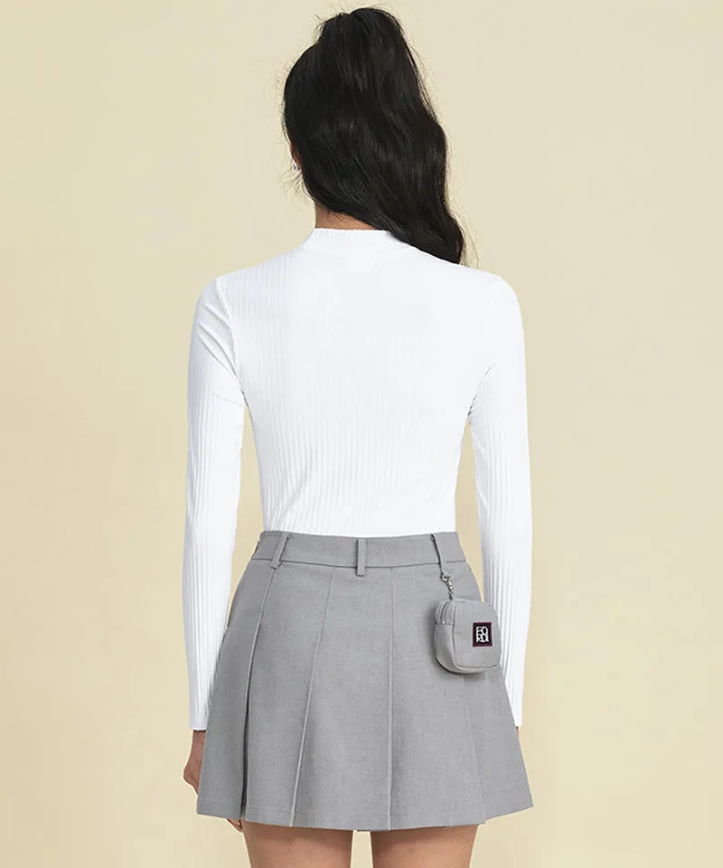 FORDI Ribbed Half Neck T-Shirt - White
