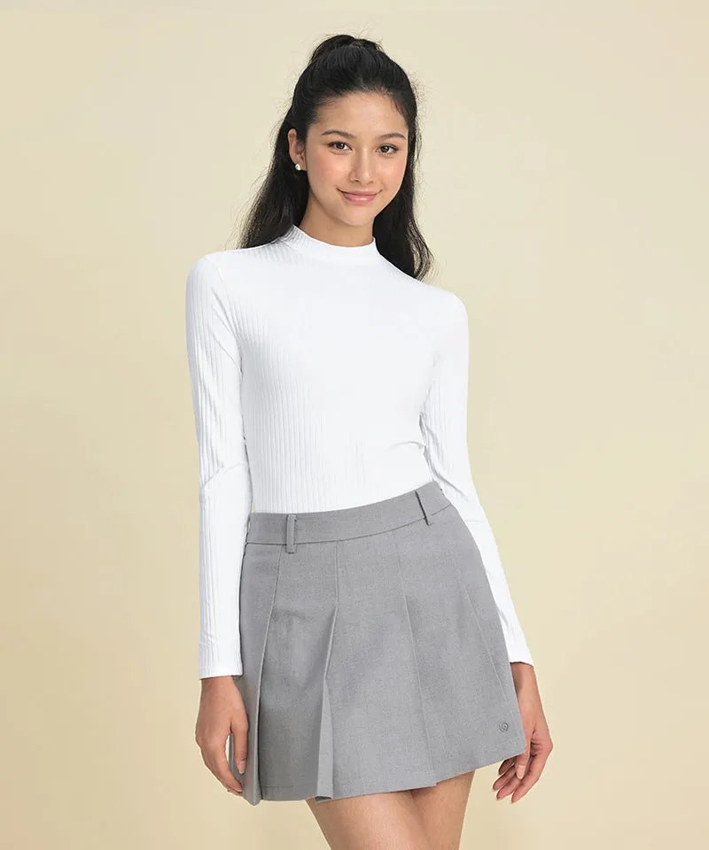 FORDI Ribbed Half Neck T-Shirt - White