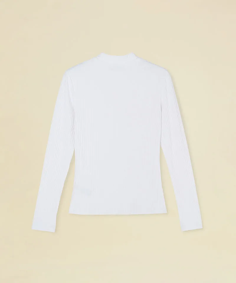 FORDI Ribbed Half Neck T-Shirt - White