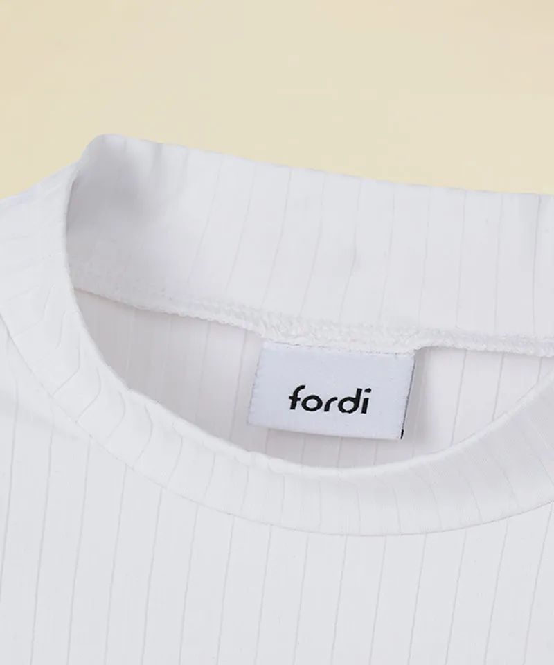 FORDI Ribbed Half Neck T-Shirt - White