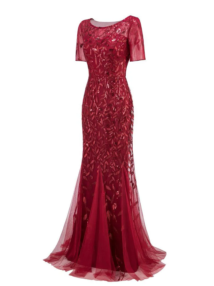 Formal Evening Dresses for Women Mermaid Lace Appliques Party Long Dresses for Plus Size