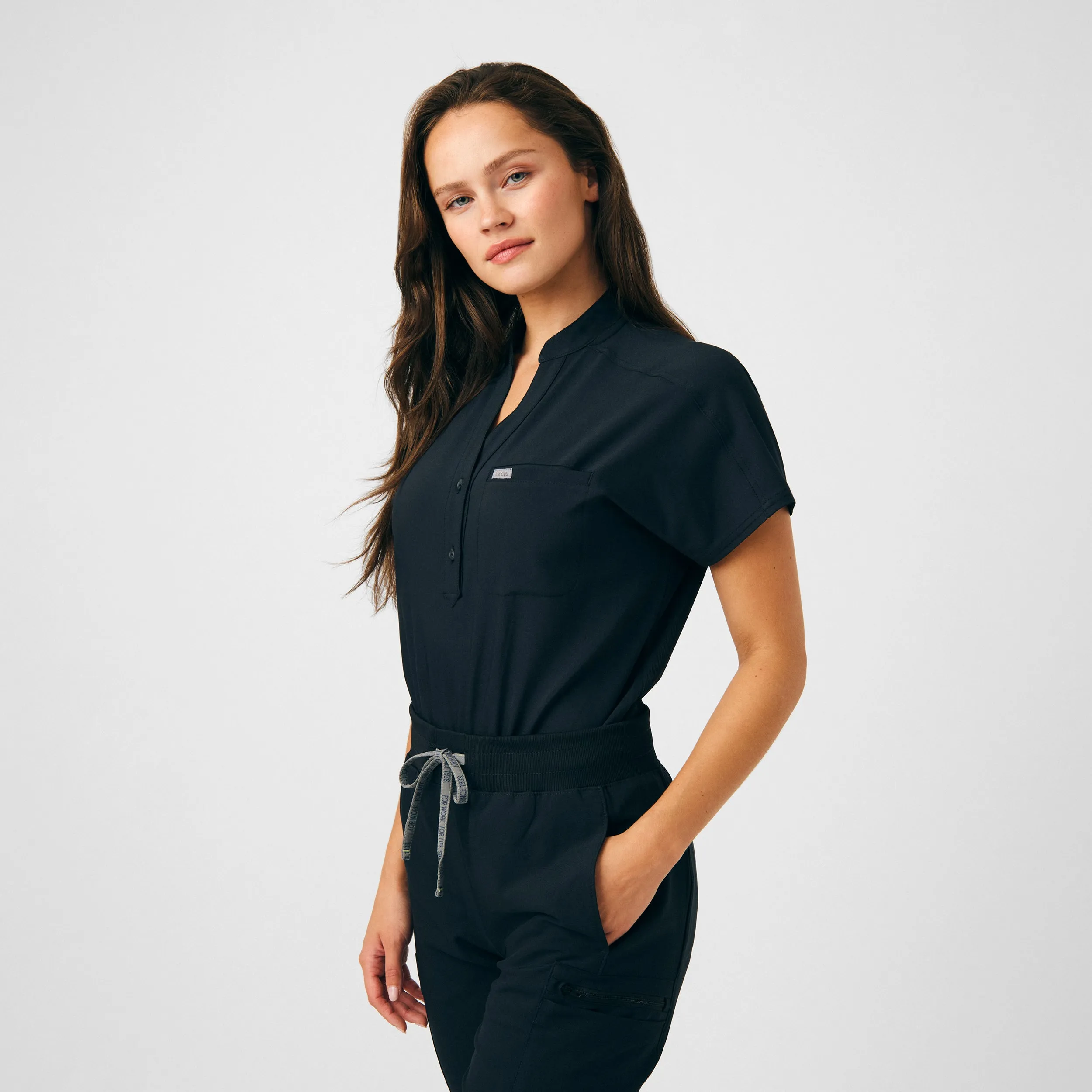 Forward LO606 Women's 1 Pocket Scrub Bodysuit Black