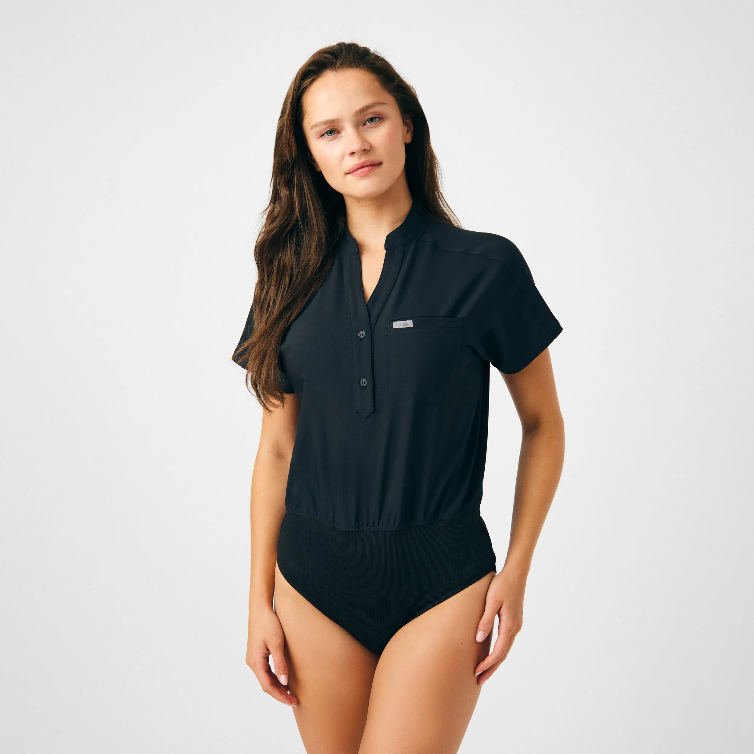 Forward LO606 Women's 1 Pocket Scrub Bodysuit Black