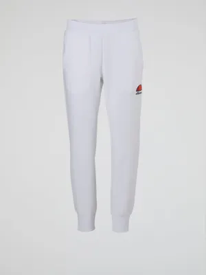Forza White Ribbed Waistband Track Pants