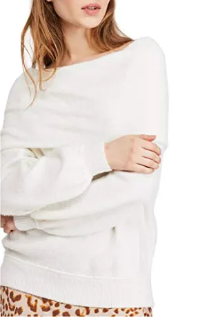 Free People Echo Beach Pullover Sweater (X-Large) Ivory